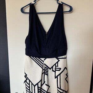 HD in Paris Anthropologie Navy and White Dress